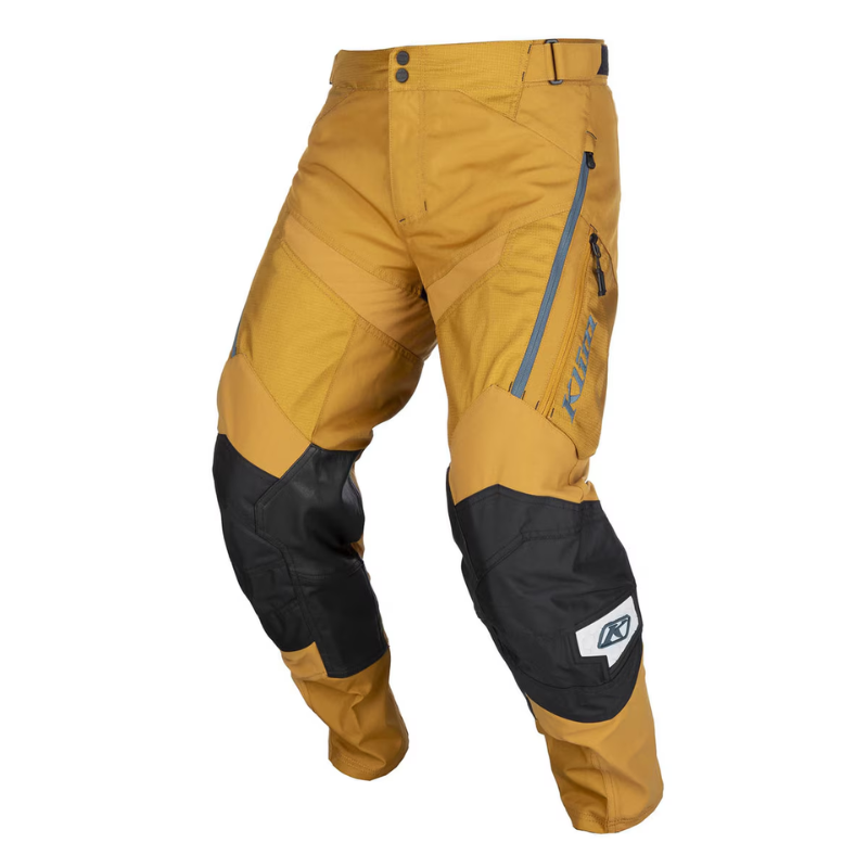 PANTALÓN DE MOTO KLIM DAKAR GOLDEN BROWN PETROL INTERIOR DE BOTA