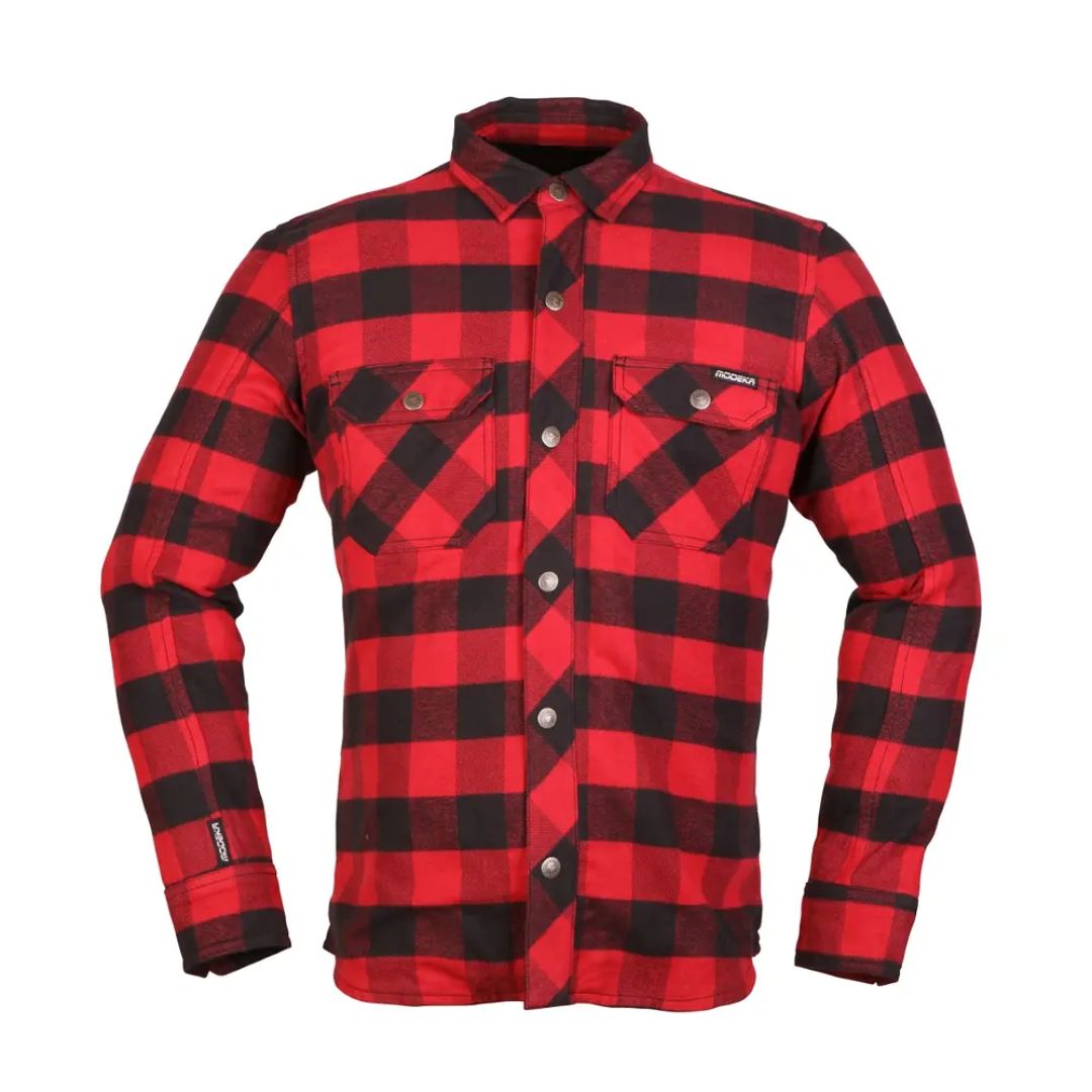 CAMISA DE MOTO MODEKA NOONER CON PROTECCIONES ROJA
