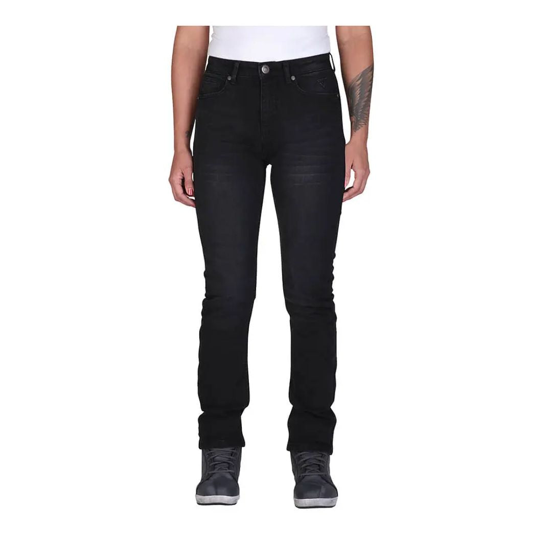 JEANS DE MOTO MUJER MODEKA TABERA NEGRO