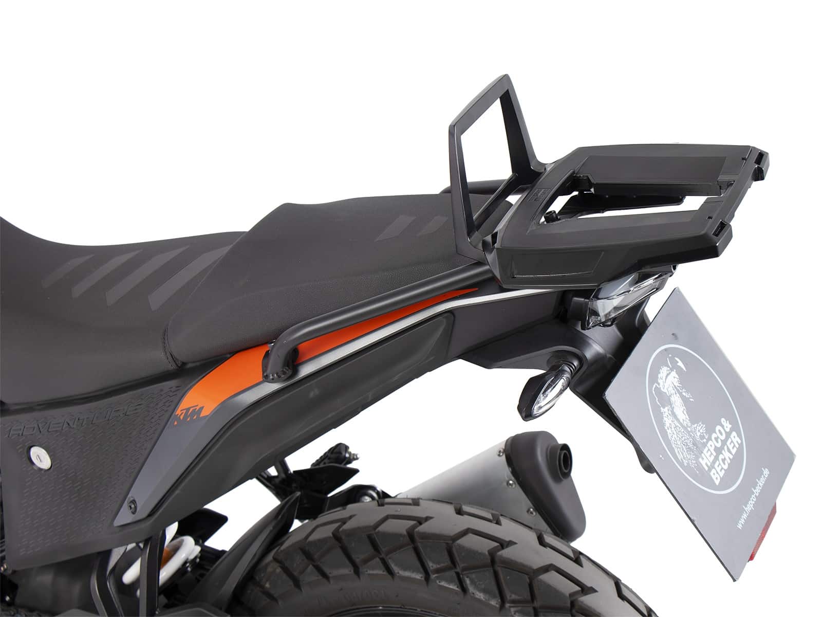 SOPORTE TOPCASE PARA KTM 390 ADVENTURE (2020-2024) NEGRO HEPCO & BECKER