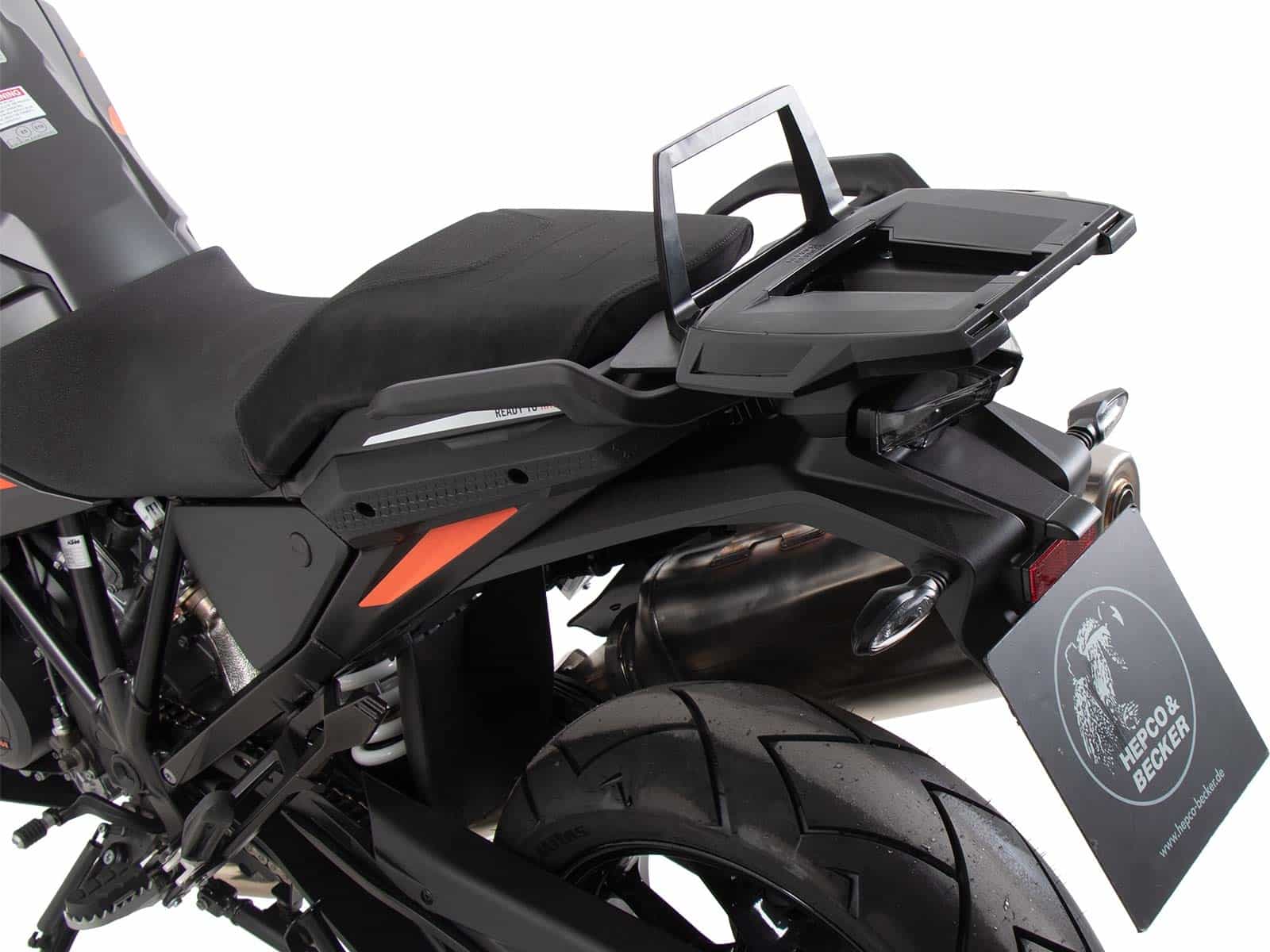 SOPORTE TOPCASE PARA KTM 1290 SUPER ADVENTURE S/R (2021-2024) NEGRO HEPCO & BECKER