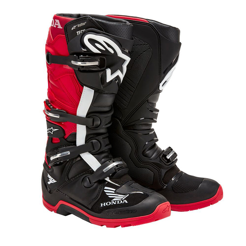 BOTAS DE MOTO ALPINESTARS HONDA TECH 7 ENDURO DRYSTAR NEGRO/ROJO