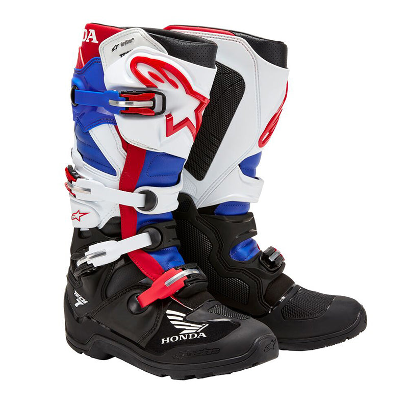 BOTAS DE MOTO ALPINESTARS HONDA TECH 7 ENDURO DRYSTAR NEGRO/AZUL/ROJO