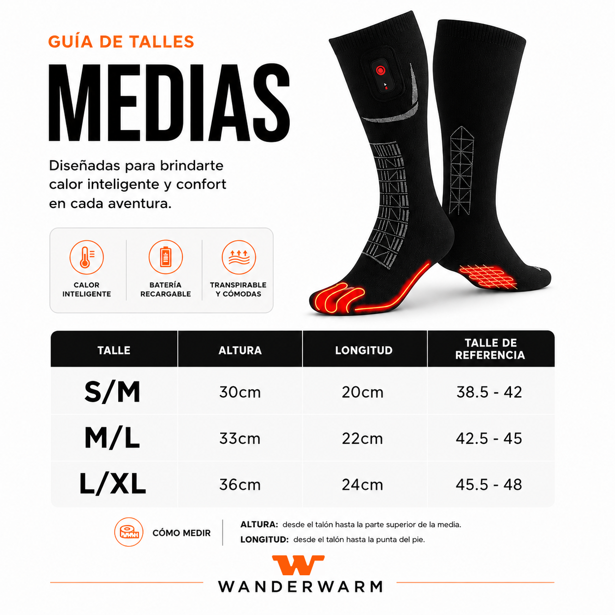 WANDERWARM BATTERY HEATED THERMAL SOCKS