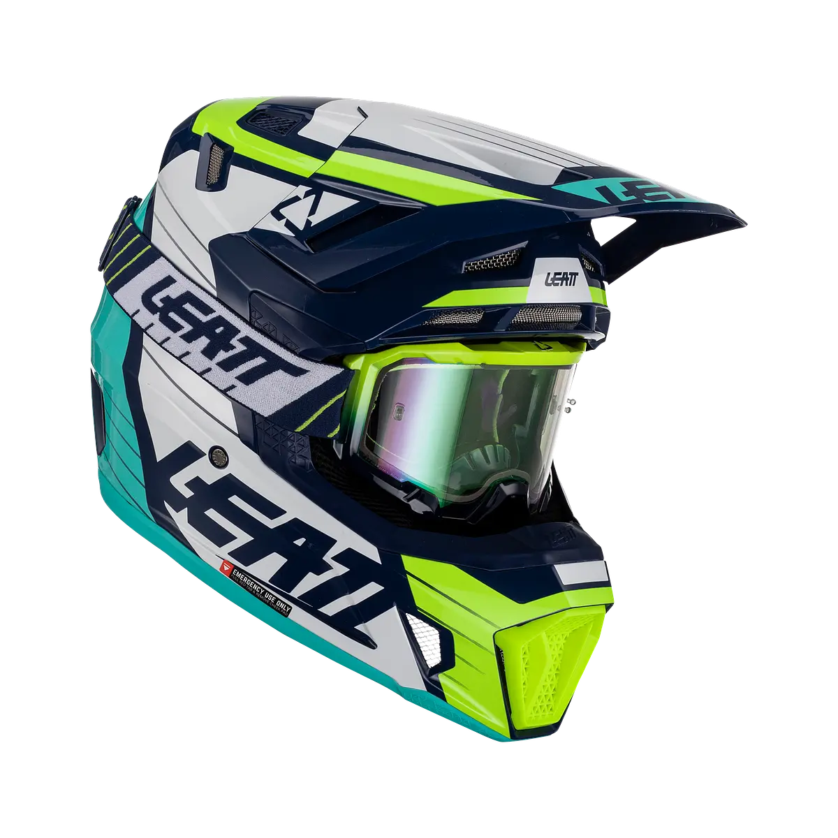 CASCO DE MOTO LEATT 7.5 CACTUS BLUE + ANTIPARRAS 4.5
