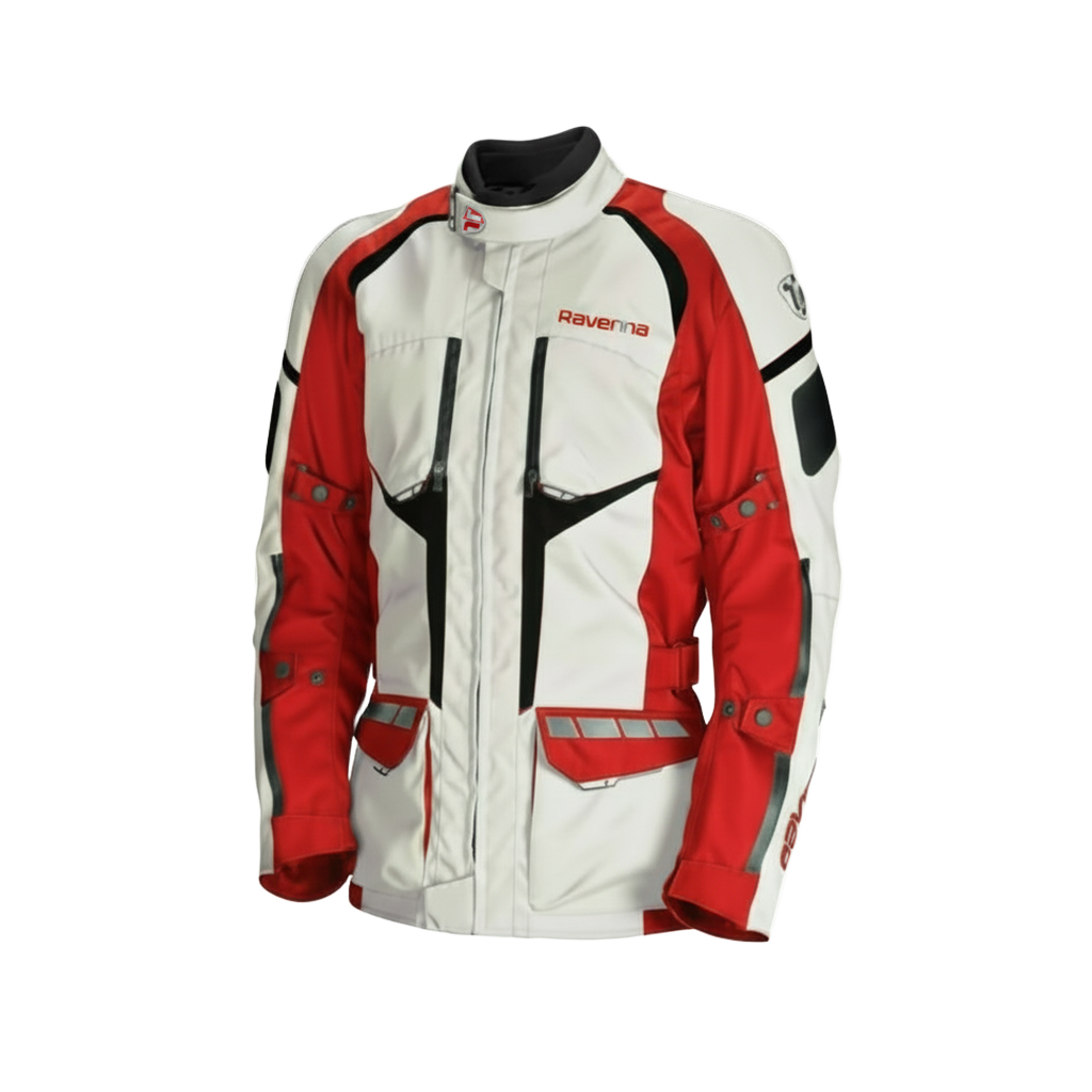 CHAQUETA DE MOTO RAVENNA ICE/ RED/ GREY