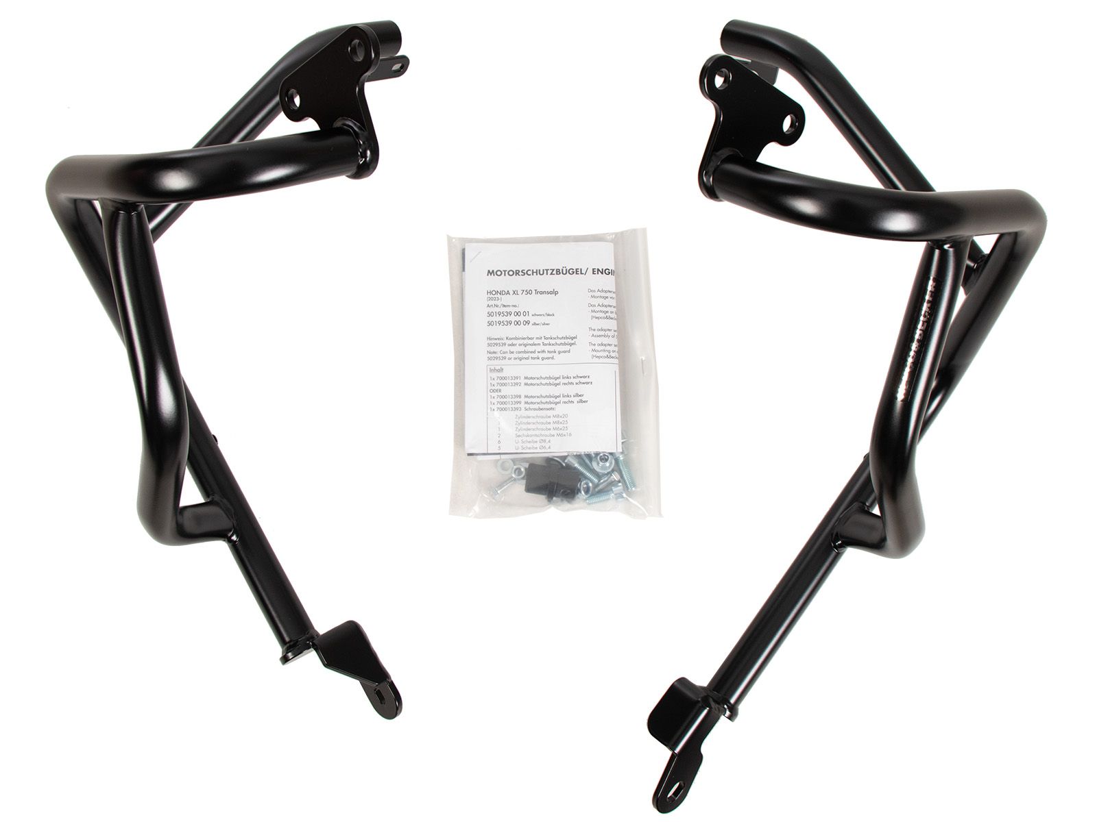 DEFENSA DE MOTOR PARA HONDA XL 750 TRANSLAP (2023-2024) NEGRA HEPCO & BECKER