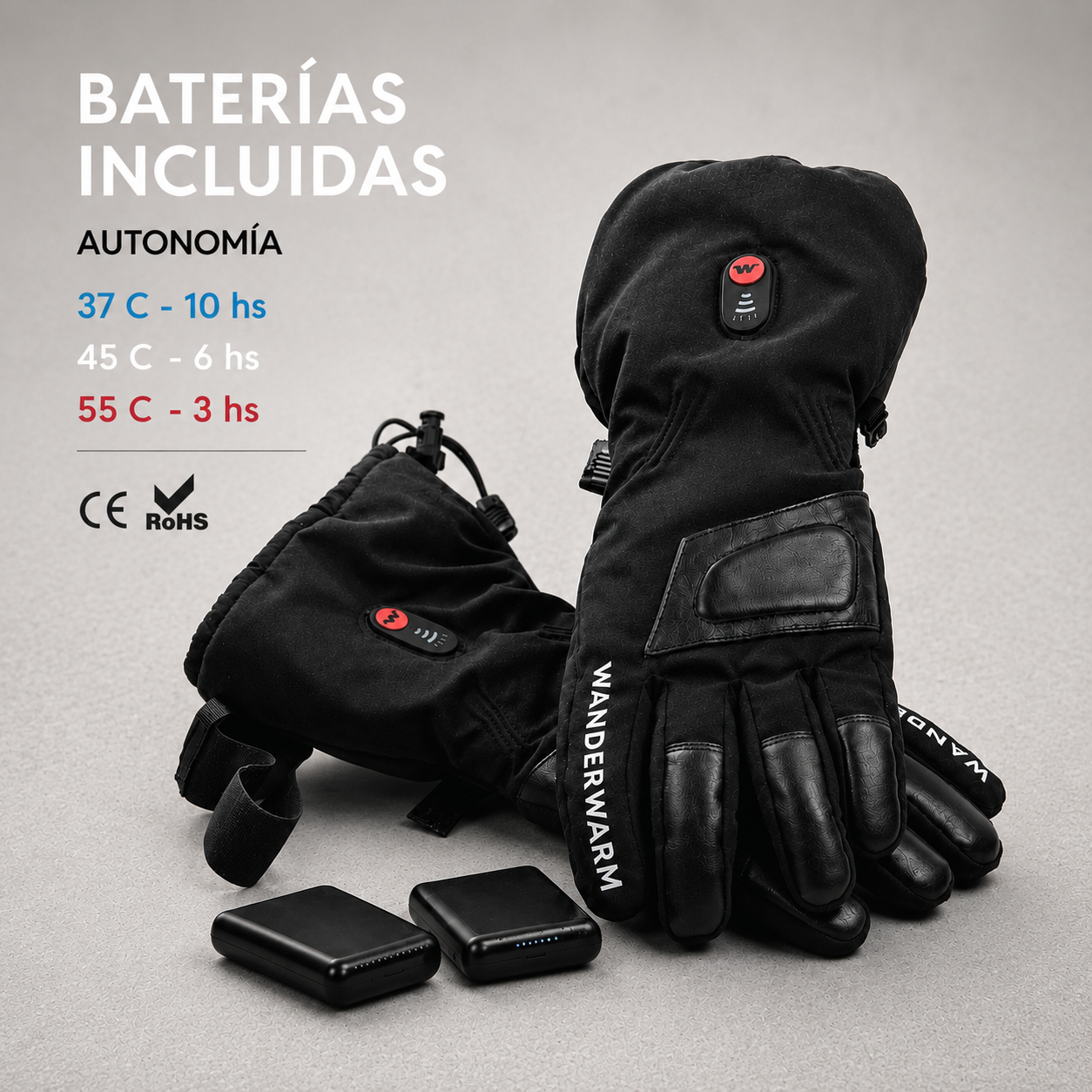 GUANTES DE MOTO TÉRMICOS CALEFACCIONADOS CON BATERÍA WANDERWARM | TORONTO® GLOVES