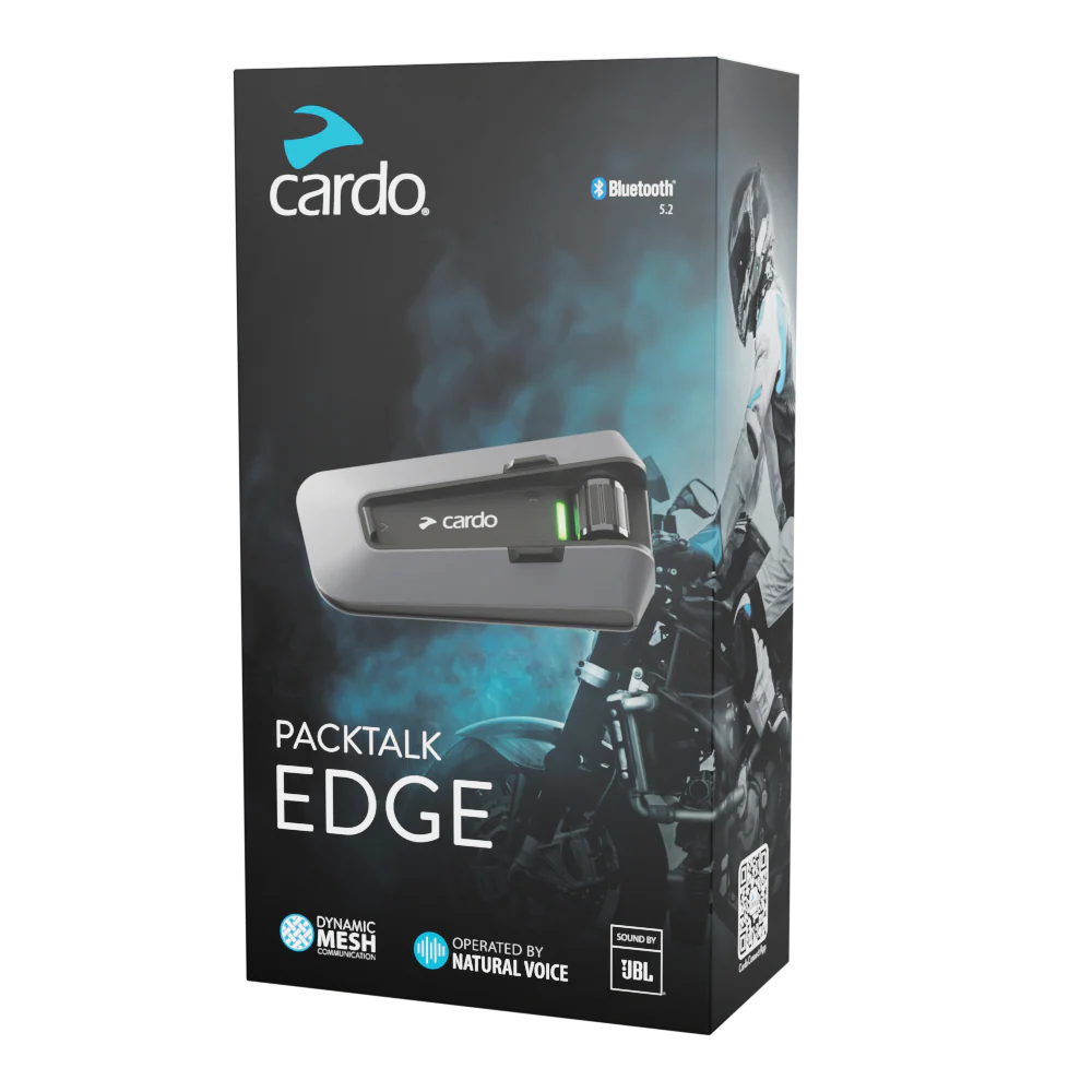 CARDO PACKTALK EDGE DMC 2.0 BLUETOOTH INTERCOM FOR MOTORCYCLES