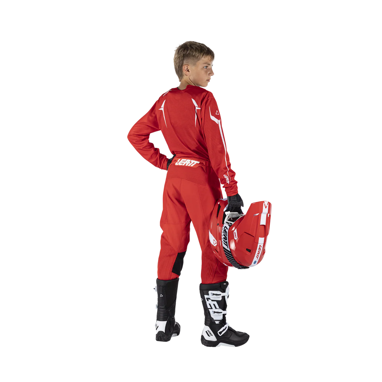 KIT JERSEY MÁS PANTALÓN MOTO NIÑO LEATT 3.5 RIDE ROJO
