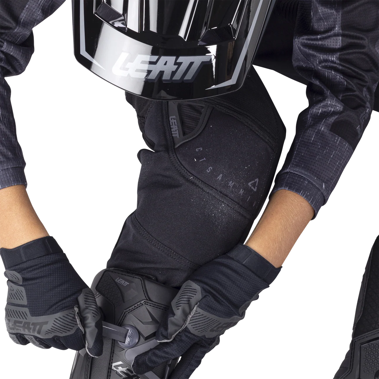 KIT JERSEY MÁS PANTALÓN MOTO NIÑO LEATT 3.5 RIDE STEALTH