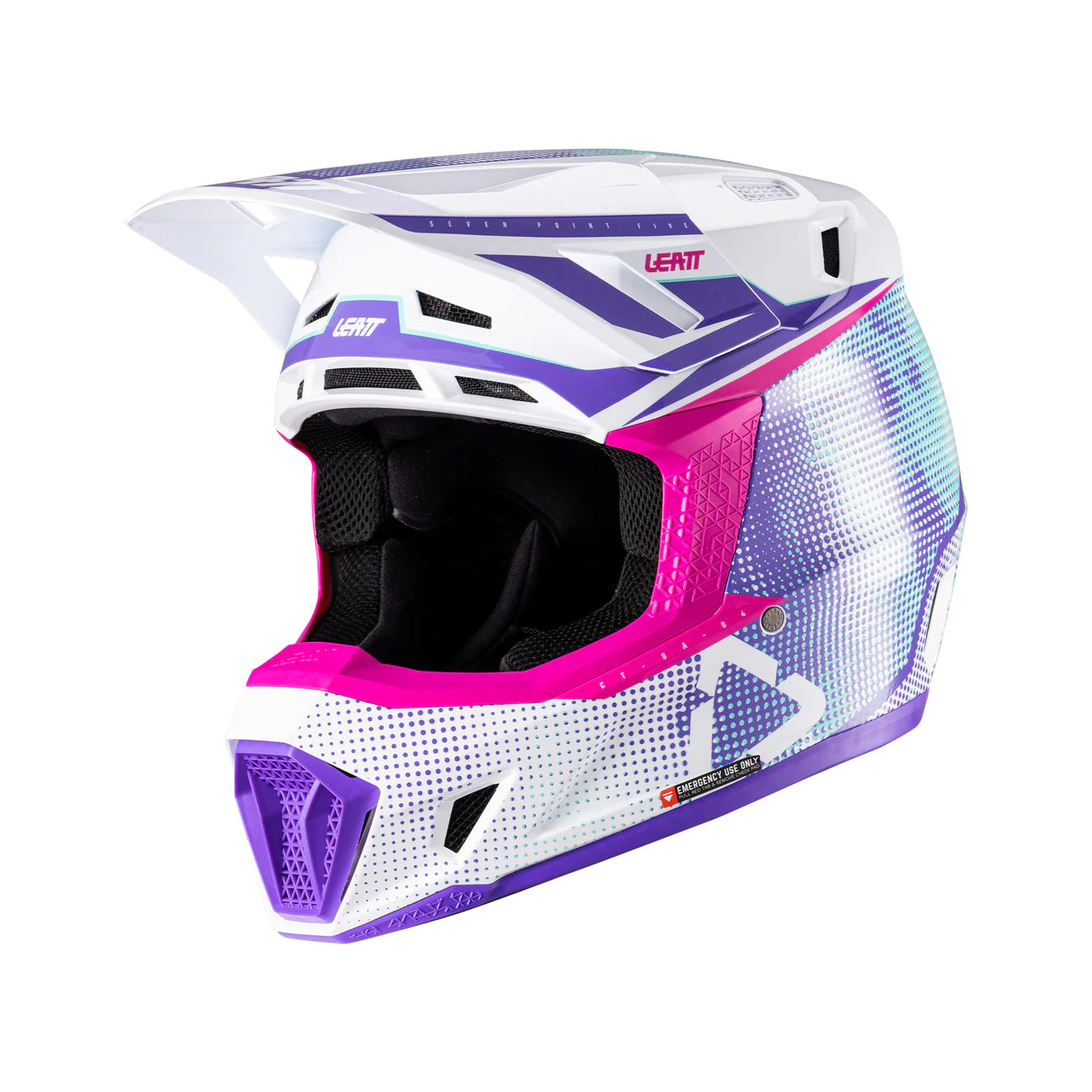 CASCO DE MOTO LEATT 7.5 MÁS ANTIPARRAS 4.5 KIT MORADO