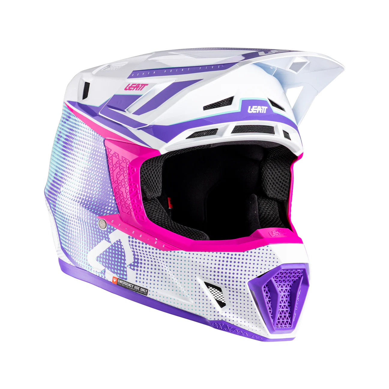 CASCO DE MOTO LEATT 7.5 MÁS ANTIPARRAS 4.5 KIT MORADO