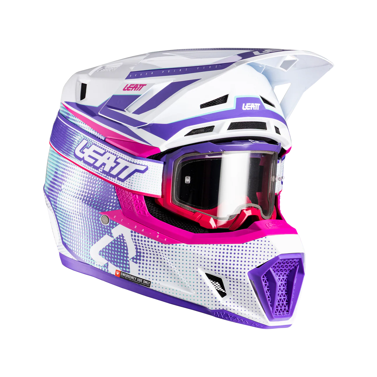 CASCO DE MOTO LEATT 7.5 MÁS ANTIPARRAS 4.5 KIT MORADO