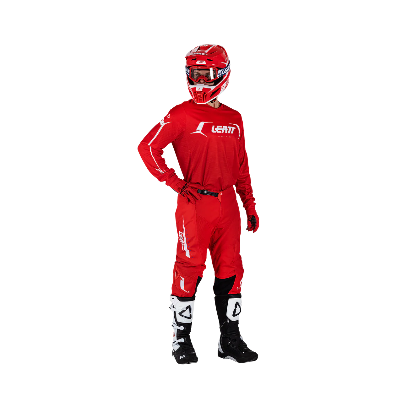 JERSEY MÁS PANTALÓN LEATT PARA MOTO 3.5 RIDE KIT ROJO