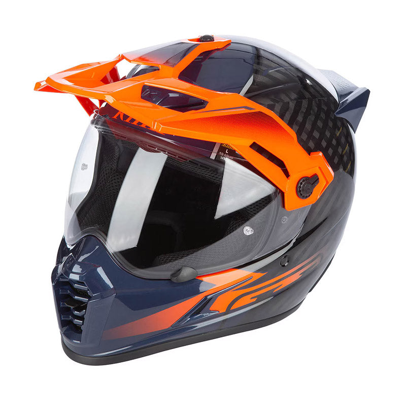 CASCO DE MOTO KLIM NEW KRIOS PRO ECHO GLOSS BLACK - STRIKING ORANGE - PETROL