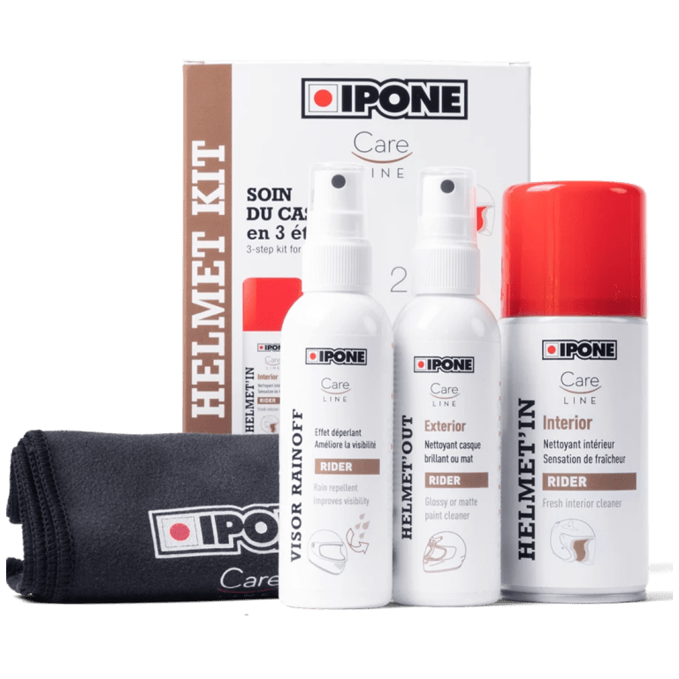 KIT LIMPIADOR INTERIOR Y EXTERIOR DE CASCO IPONE