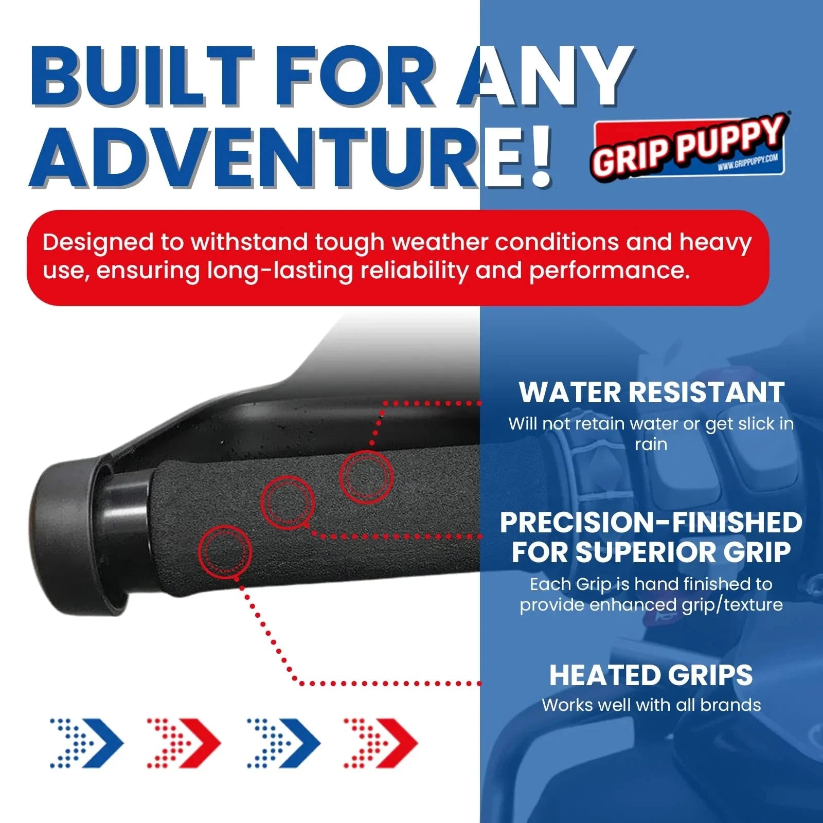 PUÑOS ANTIVIBRACIÓN PARA MOTO GRIP PUPPY NEGROS