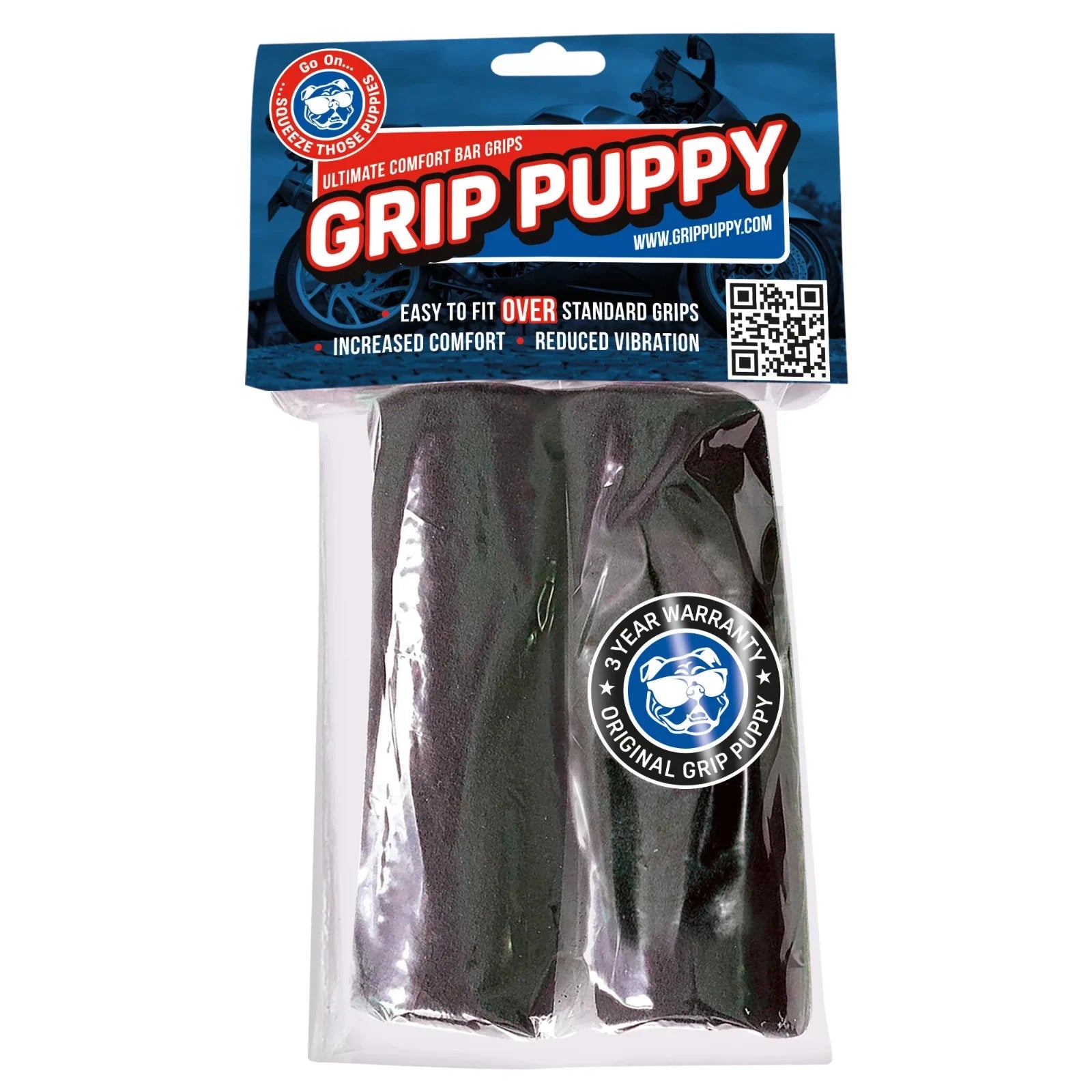 PUÑOS ANTIVIBRACIÓN PARA MOTO GRIP PUPPY NEGROS