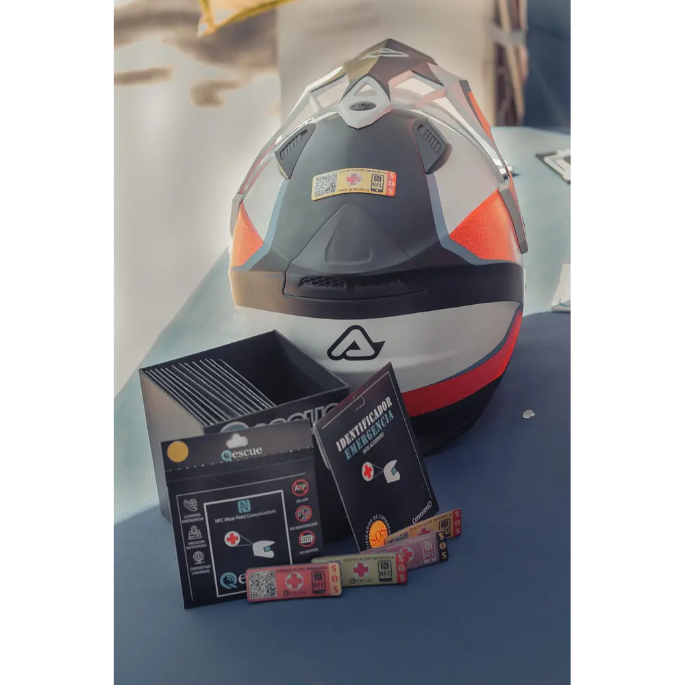 SET IDENTIFICACIÓN EMERGENCIA QRESCUE 2 UNIDADES (GRIS/AMARILLO)