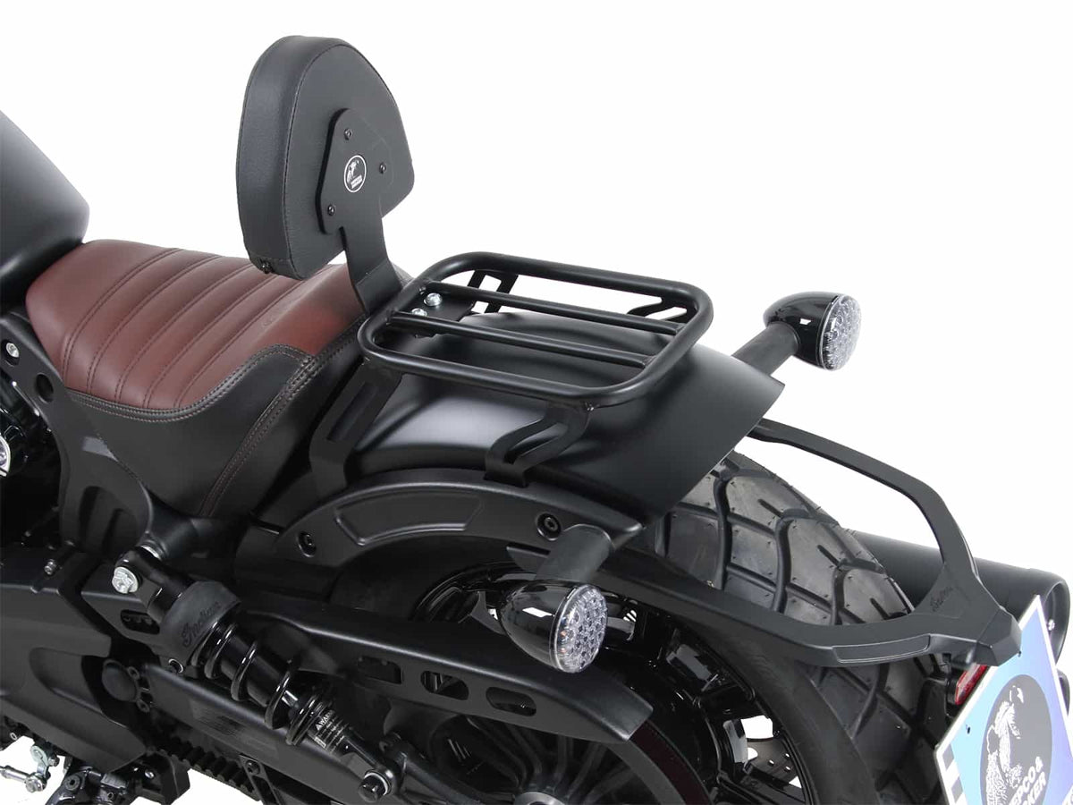 SOLO RACK CON RESPALDO NEGRO HEPCO&BECKER INDIAN SCOUT BOBBER / SIXTY / TWENTY 2017-2024