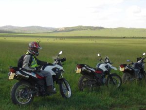 Motos en sabana africana